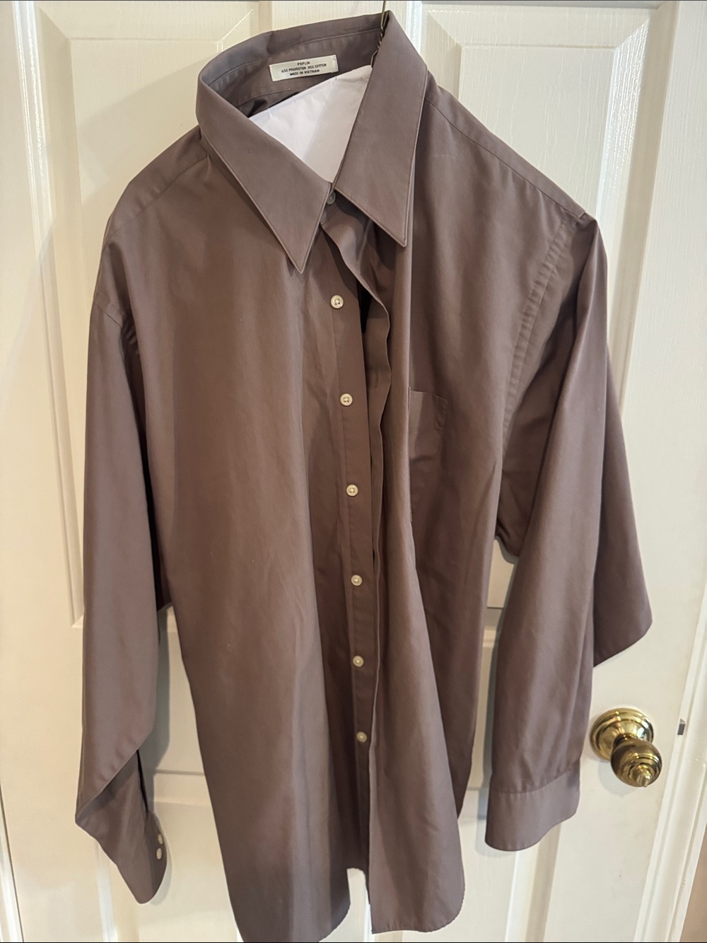 Van Heusen Brown Long-Sleeve Dress Shirt